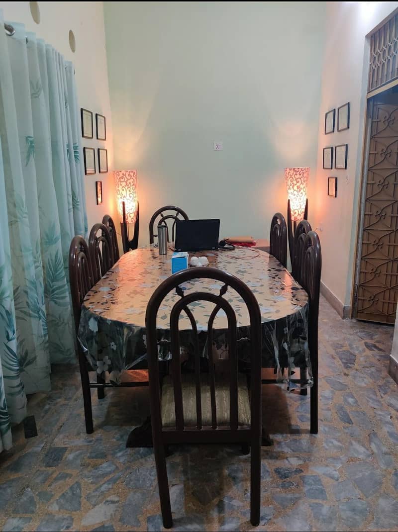 8 Chairs Dining Table Solid Wood Frame 1