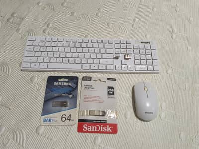 Philips Wireless Keyboard & Mouse and Usb Samsung and SanDisk