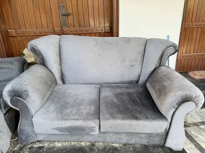 Premium Grey Velvet Sofa Set (2+1)