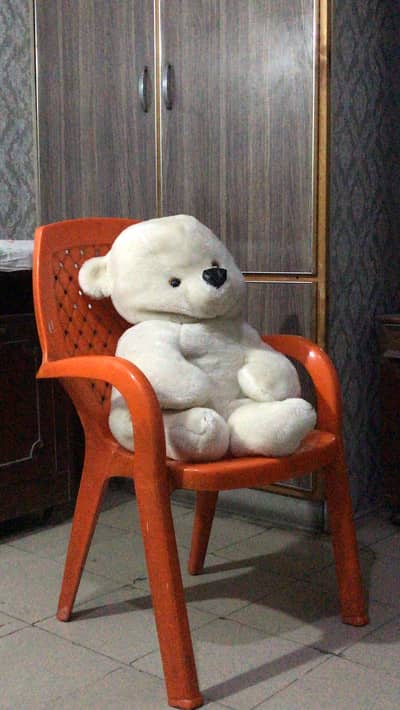 3.5 ft teddy bear puffy creamy color