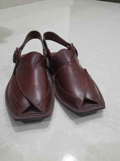 Original Brown Peshawari Chappal Size 45 (UK 11) – New