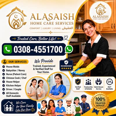Maid/House Maids/Cook/Driver/Babysitter/Couple/Patient Care/Helper