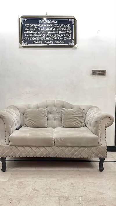 2 sufa set gray clr 7 setter from Karachi available