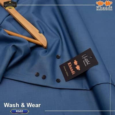 khaddi unstitched Men's shalwar kameez blue wash n wear