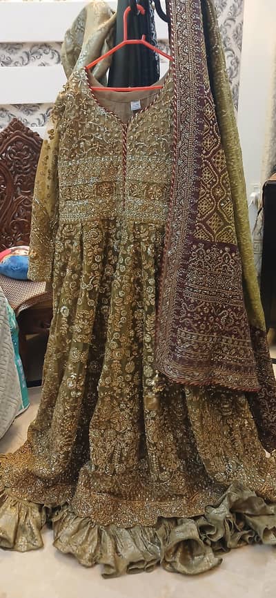 long party wear maxi flayer style valima wear