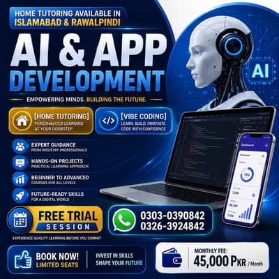 AI & App Development Home Tutor  | Website, App & AI Skills  Training