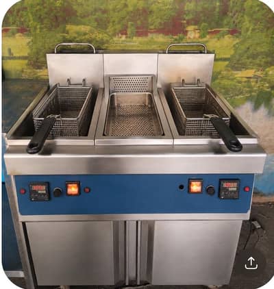 Double Deep Fryer 32 ltr & Hot Palate