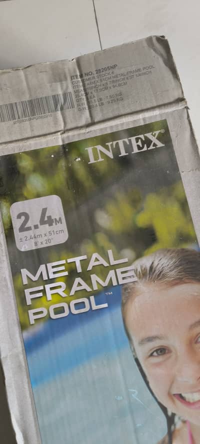 Portable Intex Swimming Pool 2.4 M 2.44 mm x 51 cm 8' x 20'''