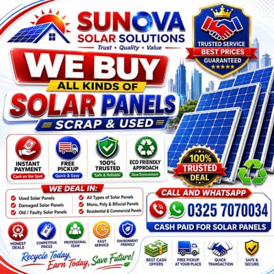 Used Solar Panels Sale & Purchase in Pakistan | We Buy Solar Panels