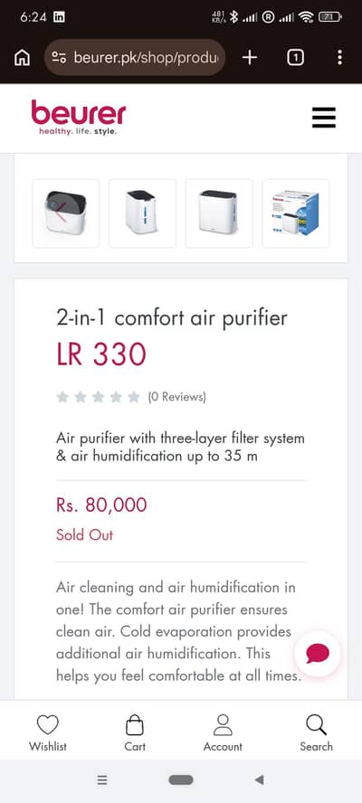 LR 330 Beurer 2-in-1 Comfort Air Purifier