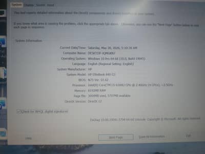 HP EliteBook 840 G3 8GB Ram/ 250 NVME