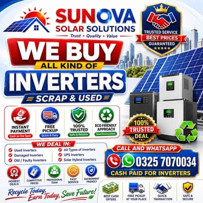 Used Solar Inverters Buyer in Pakistan Sell Hybrid On-Grid & Off-Grid