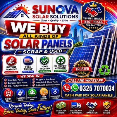 Used Solar Panels Sale & Purchase in Pakistan | We Buy Solar Panels
