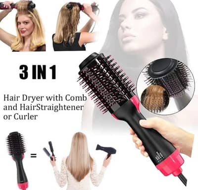 5-in-1 Professional Hair Straightening Brush - Fast Heating & Anti-Sca