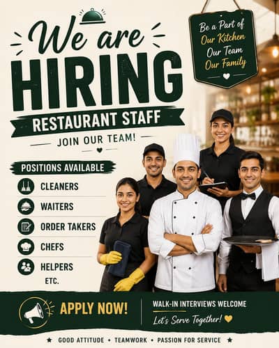 Required Staff For Fast Food Restaurant In Attock