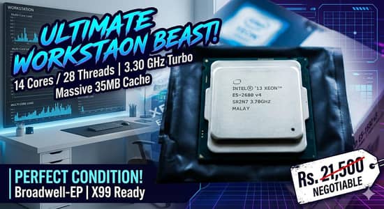 Xeon E5 2680 v4 (Equal to i7/i9 Workstation Level) For Sale