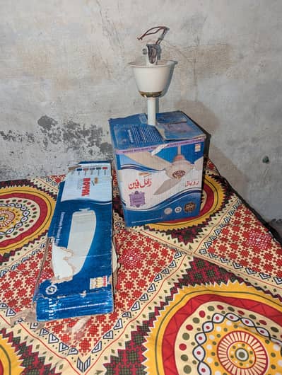 2 ceiling fan + full size desi air cooler