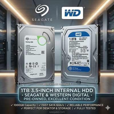 HDD 1TB 3.5″ SATA Hard Drive – System Pulled