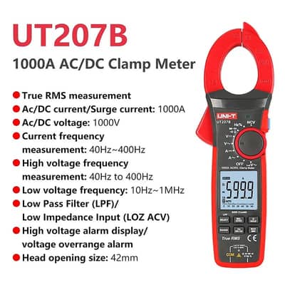 UT207B UNI-T 1000A True RMS Digital Clamp Meter In Pakistan