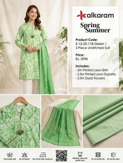 ladies 3 pcs suit unstitched branded original lawan