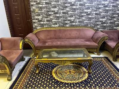 Elegant 5-Seater Royal Sofa Set with Matching Center Table