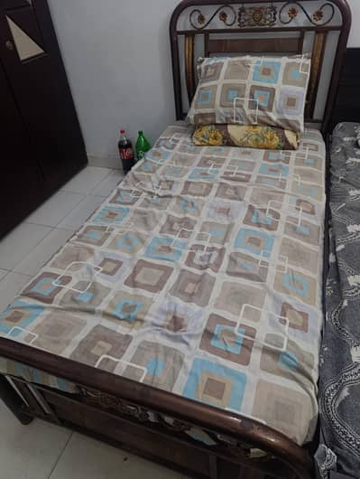 iron bed with foam mattress for sale, good condition.
