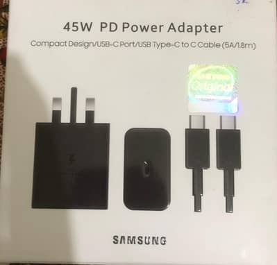 Samsung 45W Super heavy charger with long 10 ft C cable