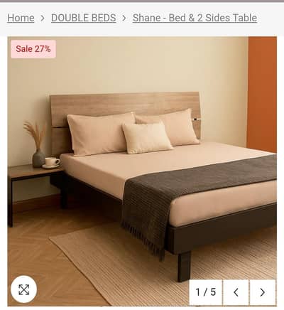 habitt king size bed with side tables