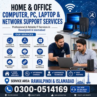 Home & Office Computer PC Laptop Network Support Services