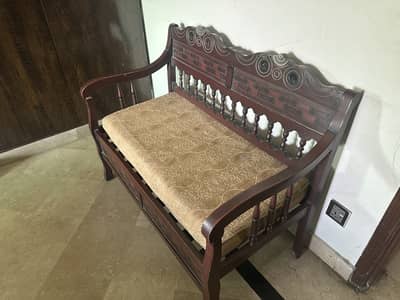 Solid Wooden 4-Seater Sofa / Bench Set for Sale