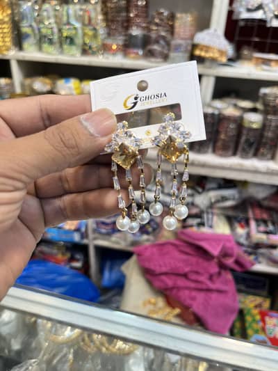 original zarqoon gemstone jhumka