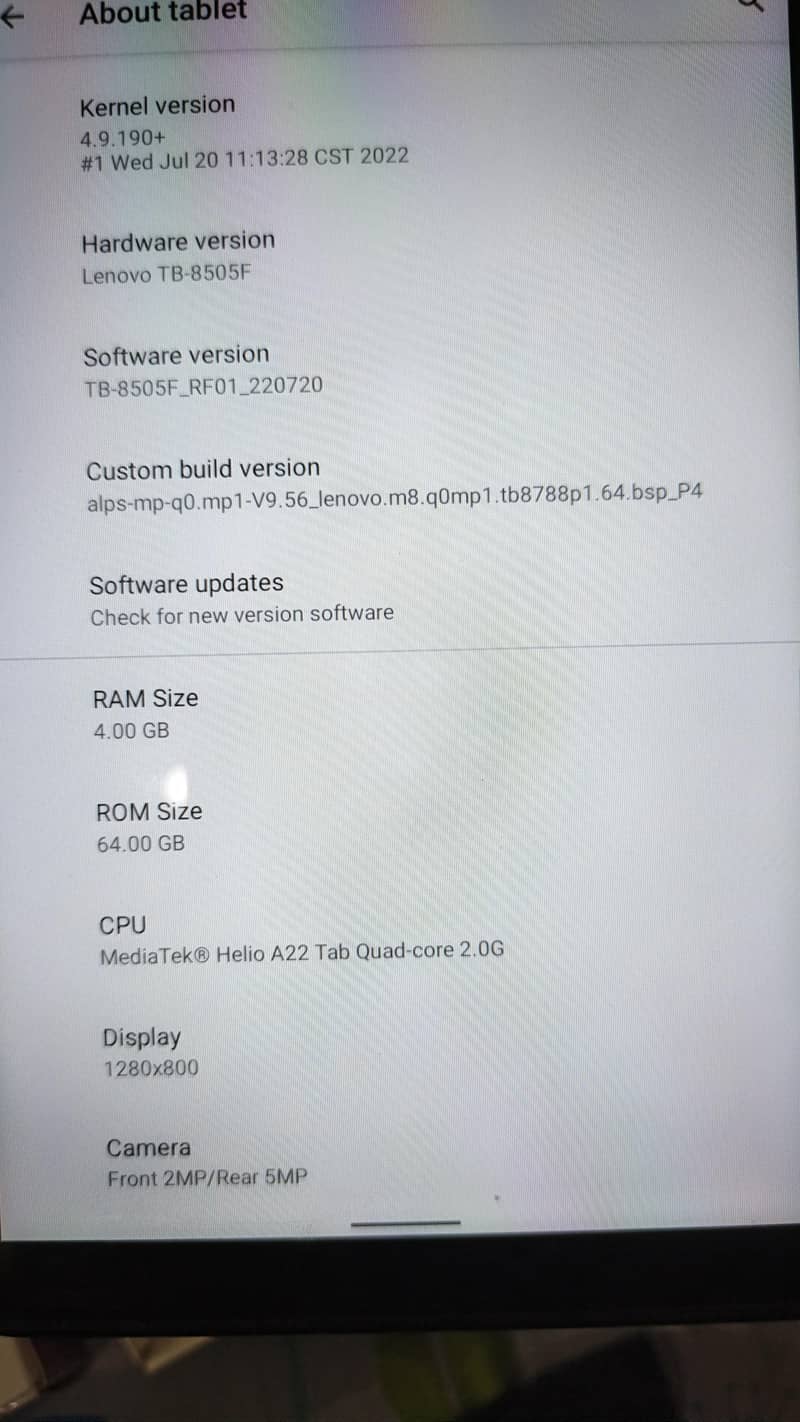 Lenova Tablet 5