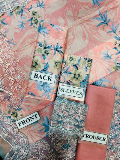 BRAND  SAHAR BLUSH AZURE  FABRIC Lawn Suit With CHIFFON Dupatta
