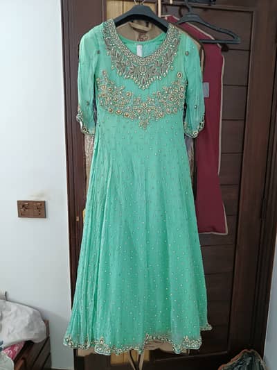 Designer bridal maxi with stone work