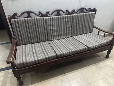 Solid Wood 5-Seater Sofa Set with Moltyfoam Cushions
