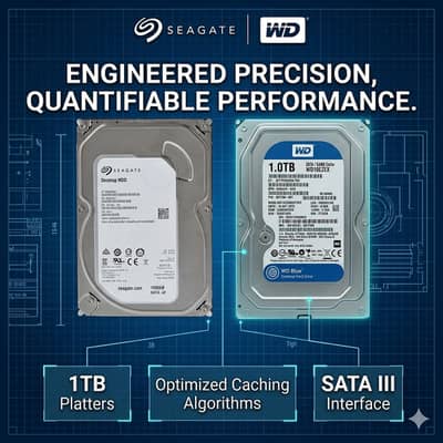 HDD 1TB 3.5″ SATA Hard Drive – Pulled - Like New