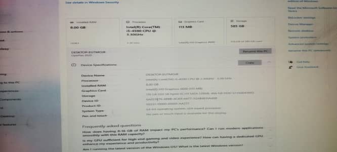 CPU FOR SELL. . . no longer used.