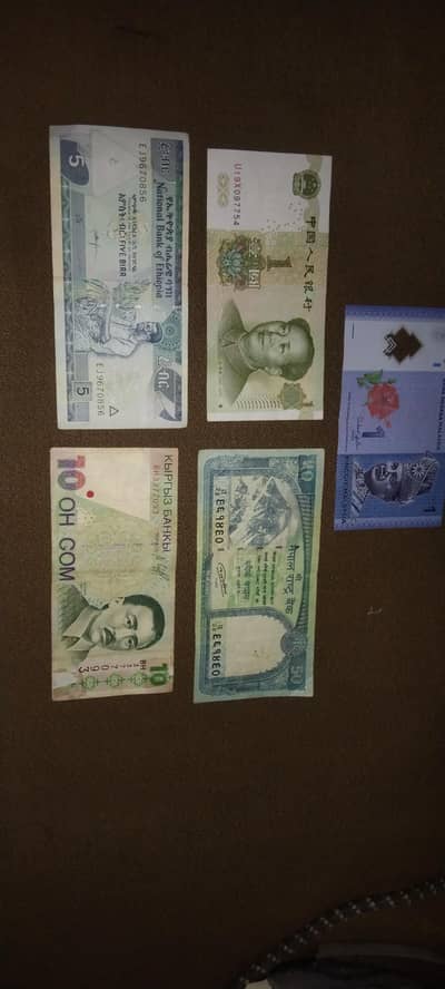 5 Different countries notes set for sale