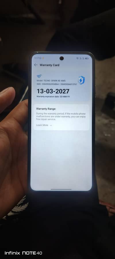 Tecno camon 40  All ok 10/10 condition All ok charger original