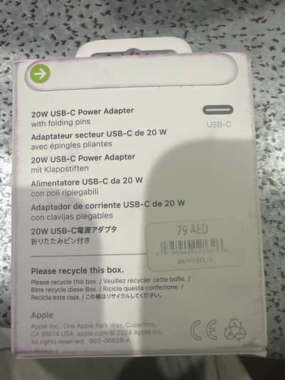 Apple 20W USB C Power Adaptor