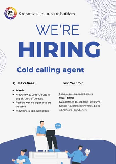 Female cold calling sales agent required