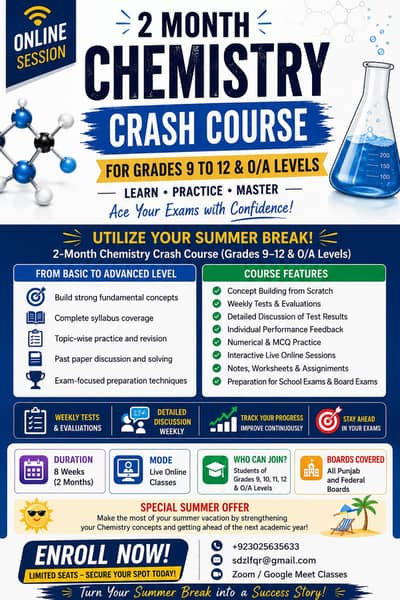 Summer Chemistry crash course