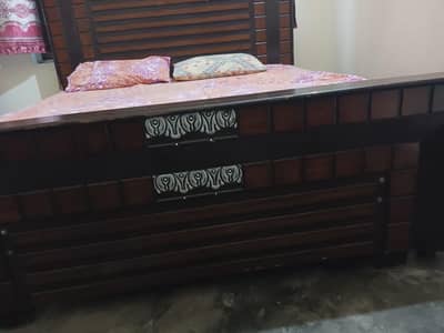 King Size Bed with Side table and mattress for sale