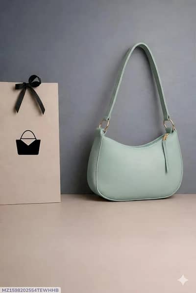 Woman lights's  blue leather shoulder bag 3cm