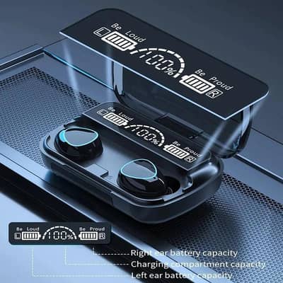 M10 Wireless Earbuds - Big Display & Heavy Bass