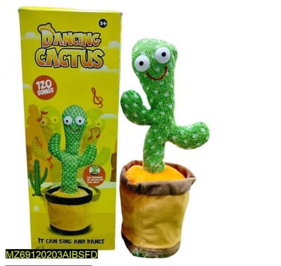Dancing Cactus Plush Toy Green 360 Rotate