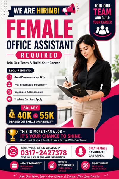 female office assistant required