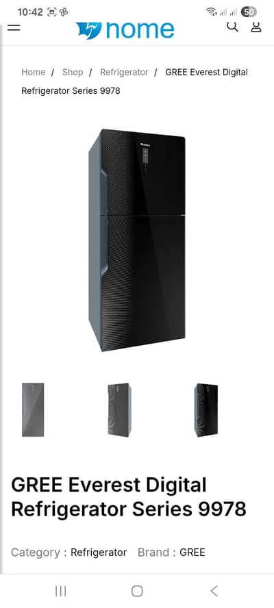 GREE Everest Series 8768G Refrigerator 384 Litres
