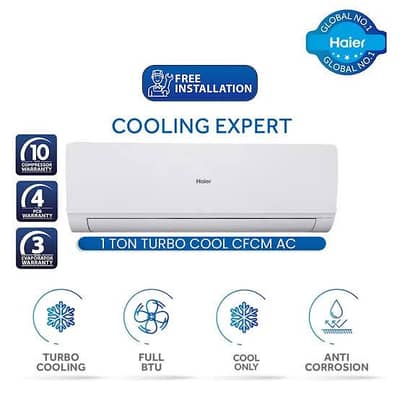 Haier Turbo Cool 1 Ton Split AC like New