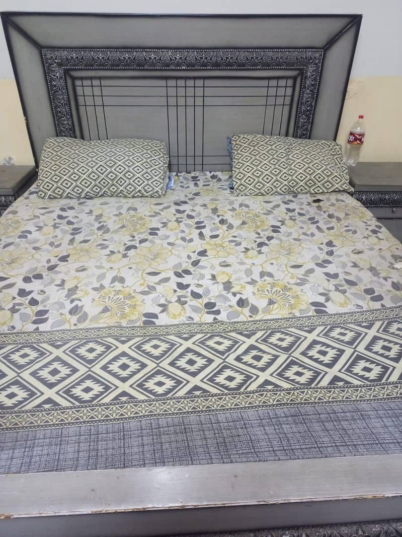 full size Double bed with side table 1